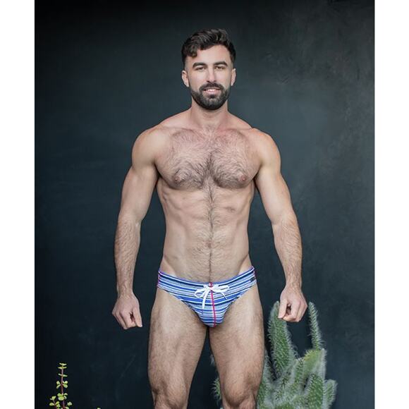 Andrew Christian Savoy Stripe Bikini Large - Picture 13 of 13